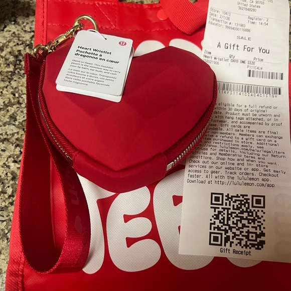 Lululemon Oxford Red Heart Wristlet - Picture 6 of 6